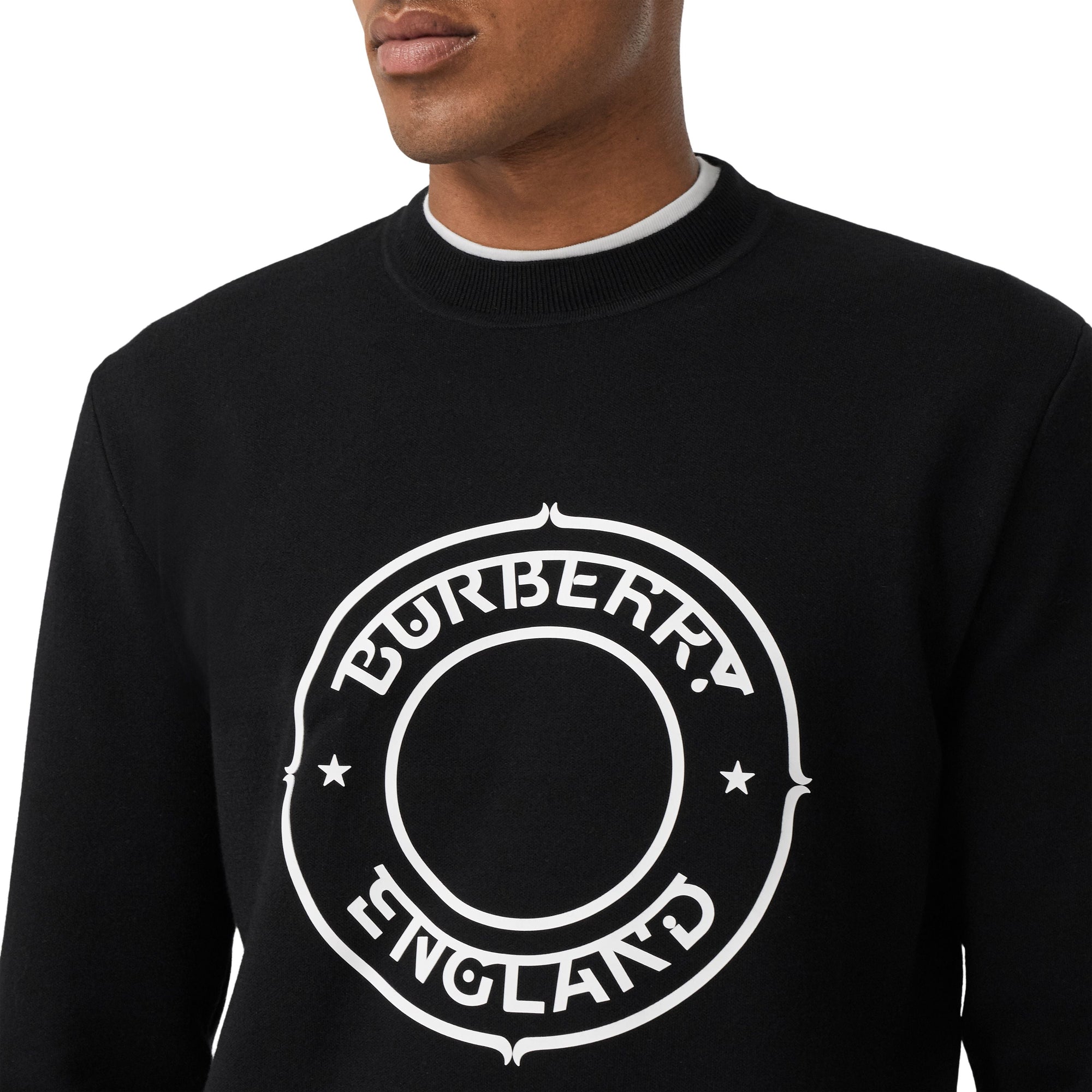BLACK Pull en laine technique avec logo