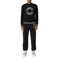 BLACK Pull en laine technique avec logo