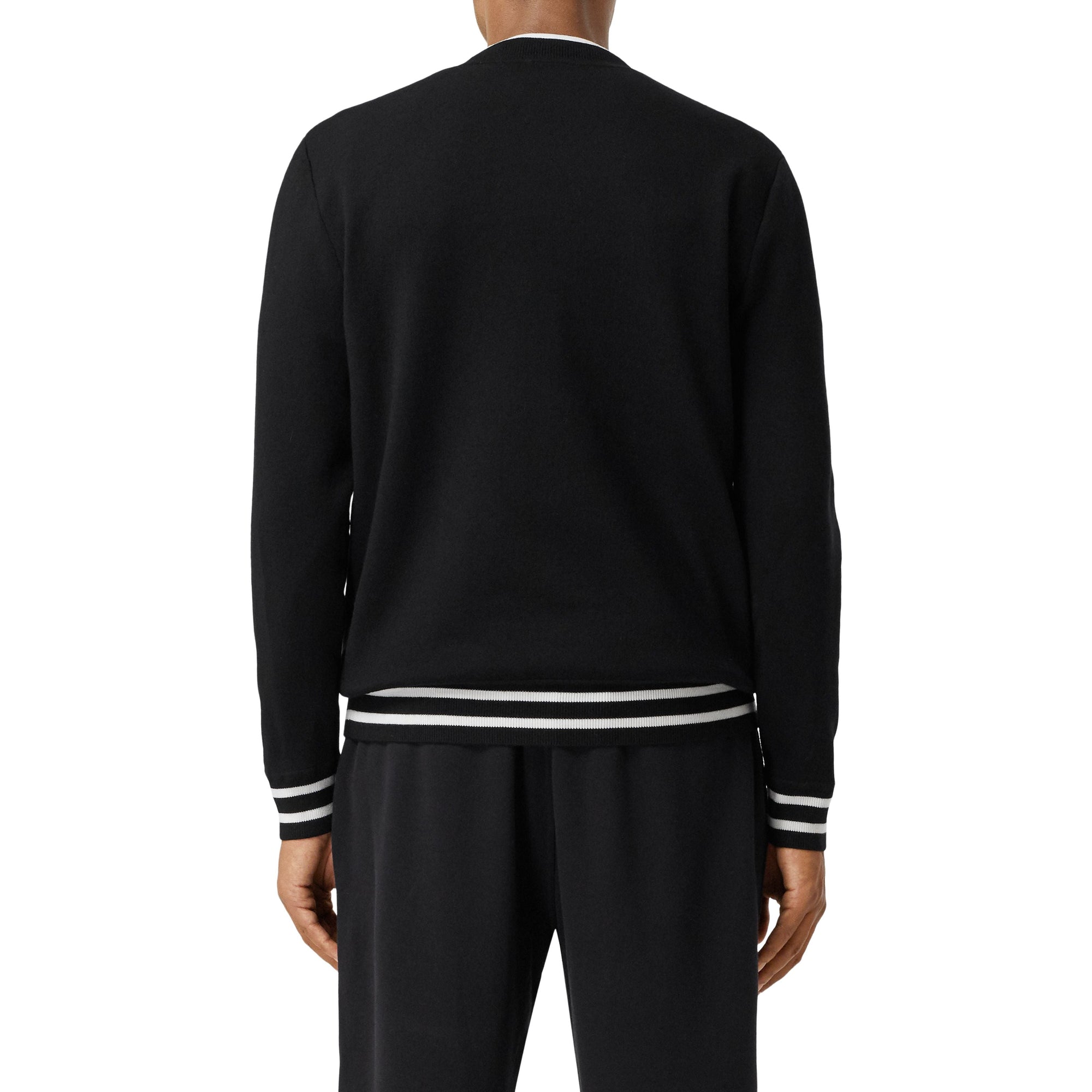 BLACK Pull en laine technique avec logo