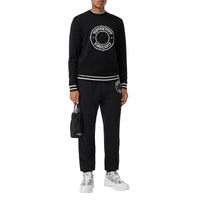 BLACK Pull en laine technique avec logo