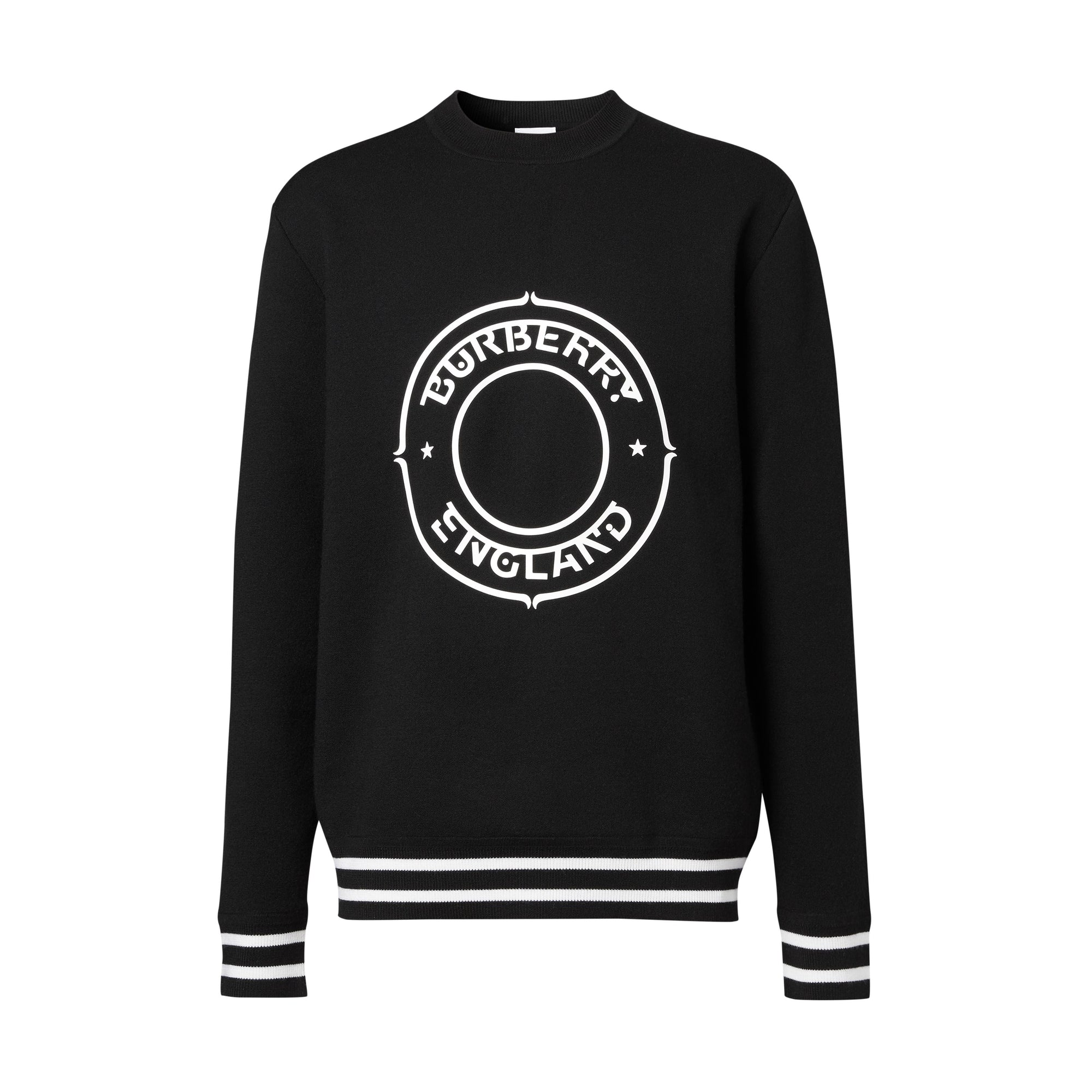 BLACK Pull en laine technique avec logo