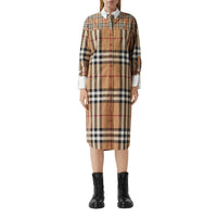 BIRCH BROWN IP PTTN Robe chemise oversize en coton check