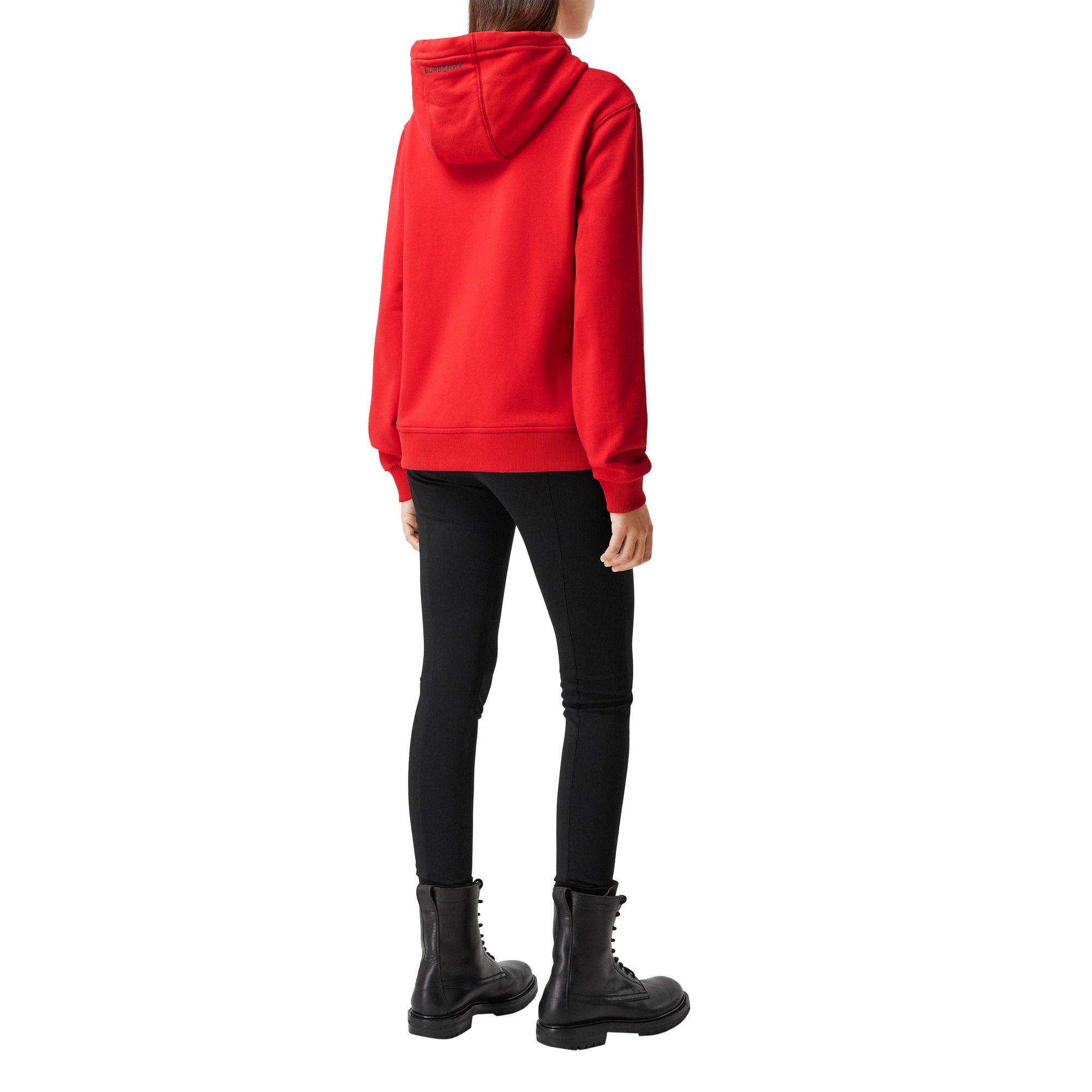 BRIGHT RED Sweat-shirt à capuche oversize en coton avec slogan