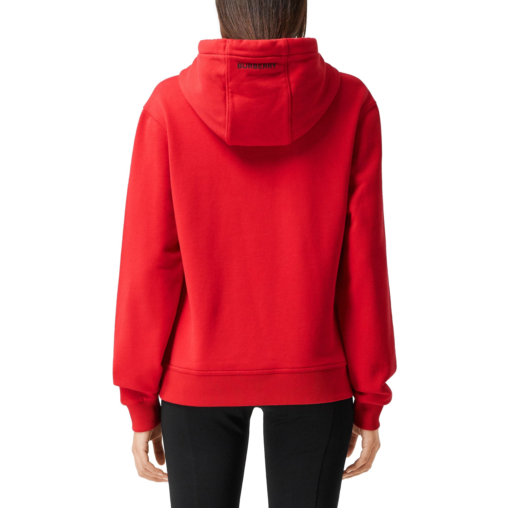 BRIGHT RED Sweat-shirt à capuche oversize en coton avec slogan