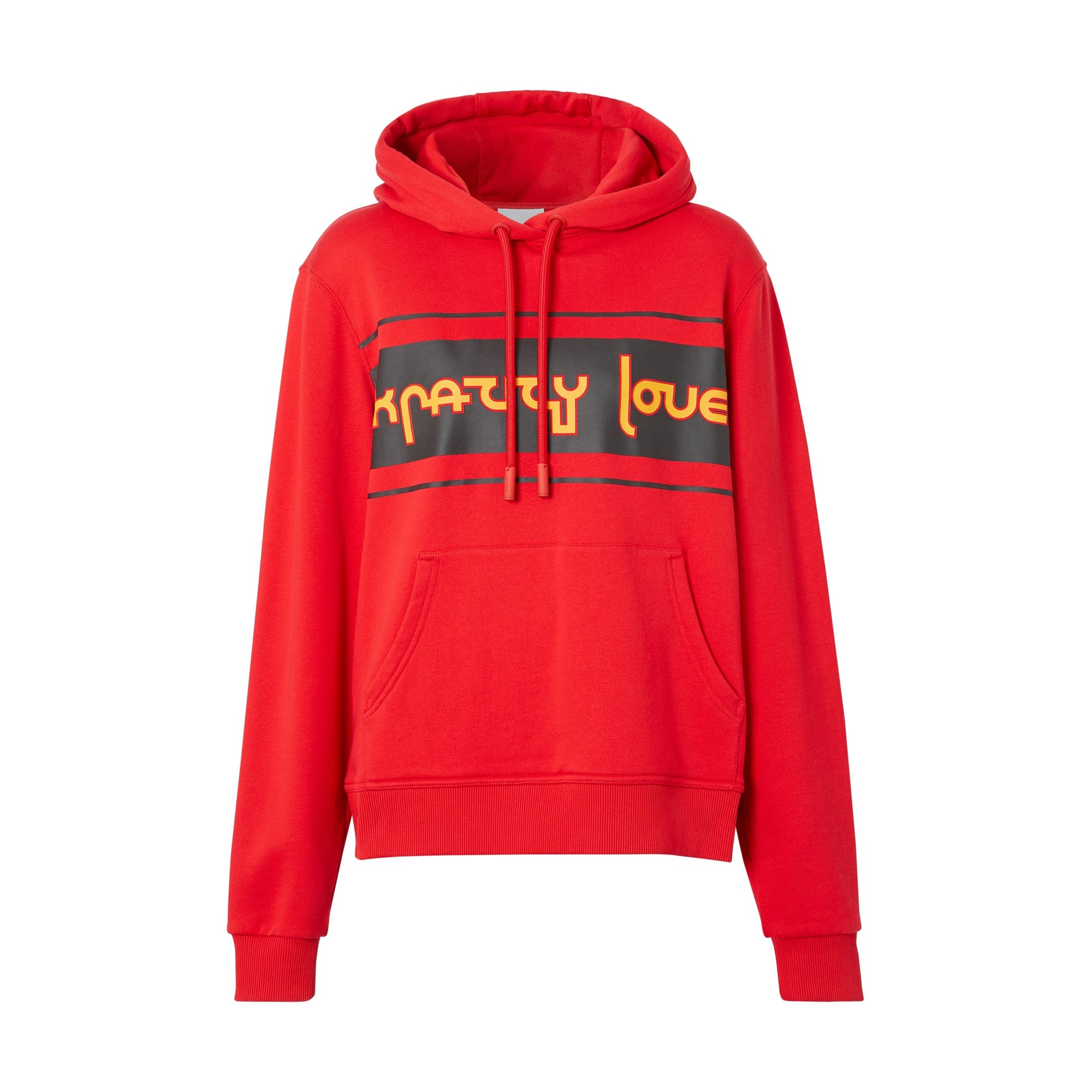 BRIGHT RED Sweat-shirt à capuche oversize en coton avec slogan
