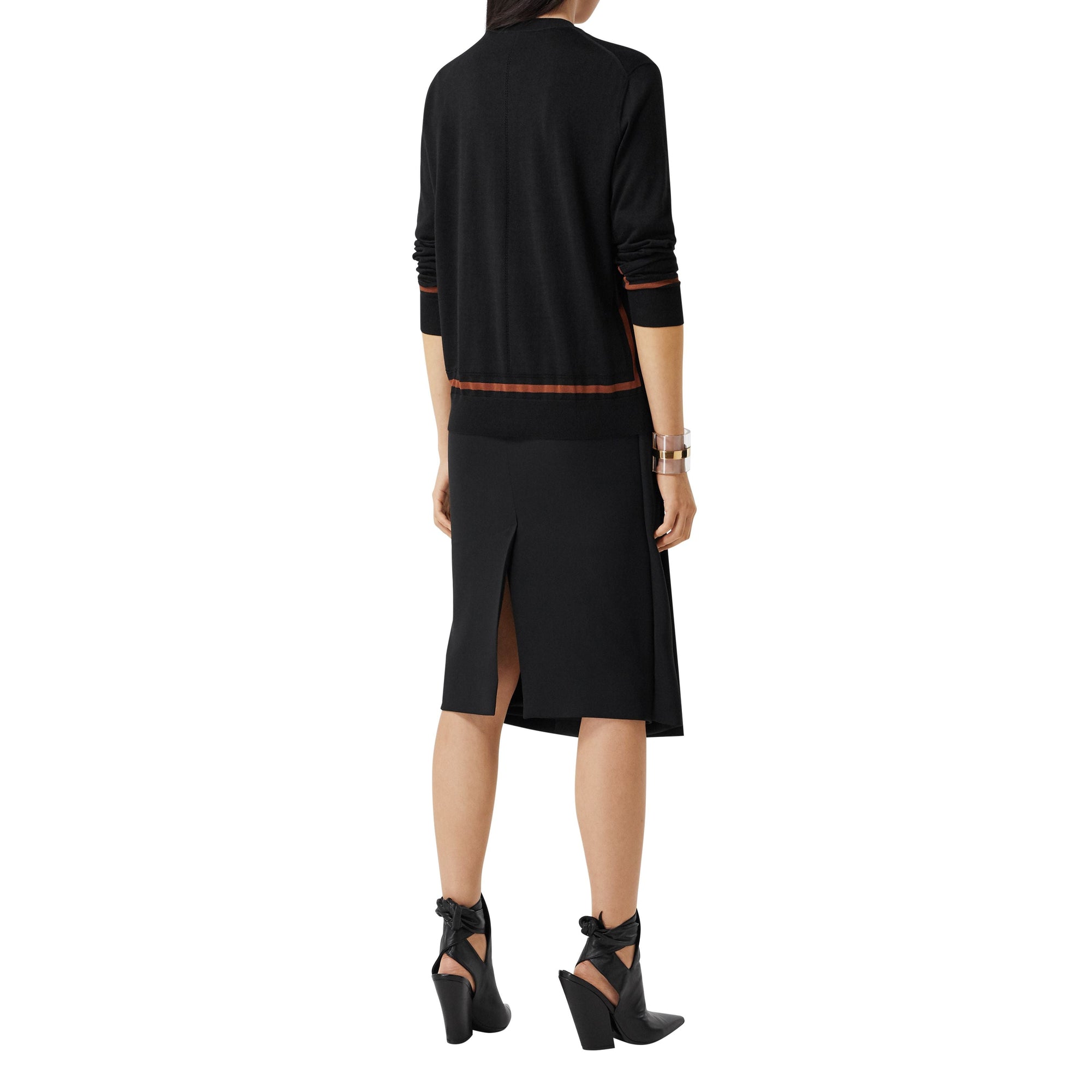 BLACK Cardigan en laine, soie et cachemire Monogram