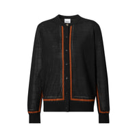 BLACK Cardigan en laine, soie et cachemire Monogram