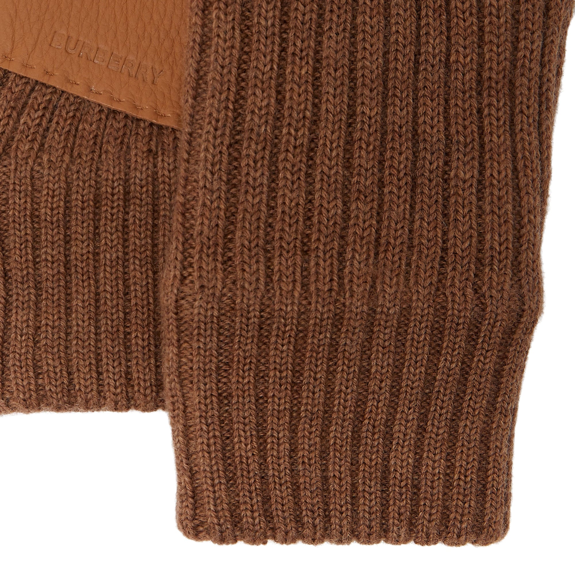 CAMEL Gants en laine mérinos et cuir de cerf doublés de cachemire