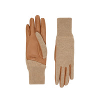 BRONZE Gants en laine mérinos et cuir d'agneau doublés de cachemire