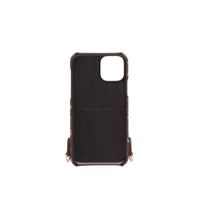 Coque pour iPhone 11 Pro rayée Monogram avec lanière - Brun Bride