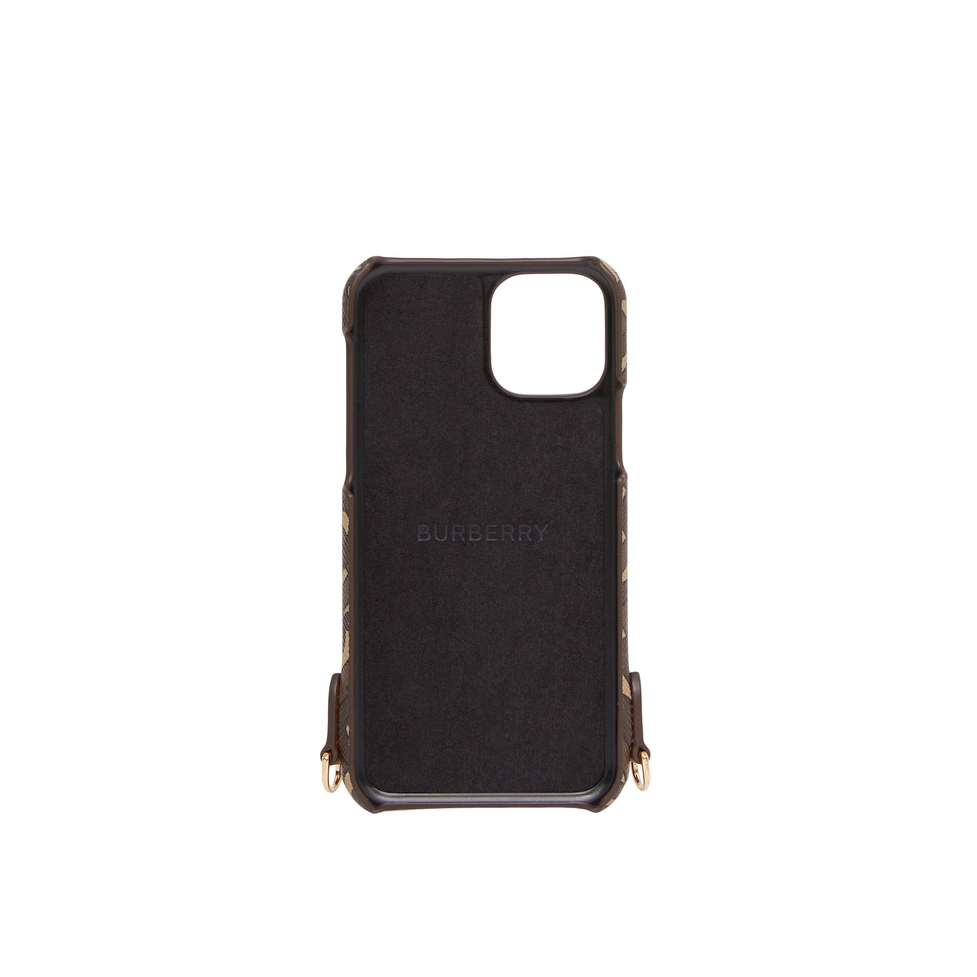 Coque pour iPhone 11 Pro rayée Monogram avec lanière - Brun Bride