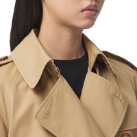 Trench-coat en gabardine de coton à rayures - Miel