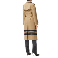 Trench-coat en gabardine de coton à rayures - Miel