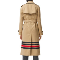 Trench-coat en gabardine de coton à rayures - Miel