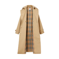 Trench-coat en gabardine de coton à rayures - Miel