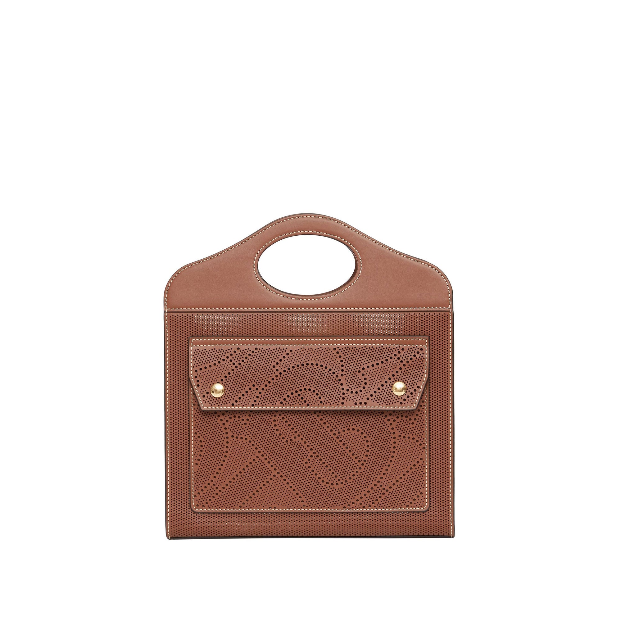 Mini sac pocket en cuir perforé monogram - Hâle