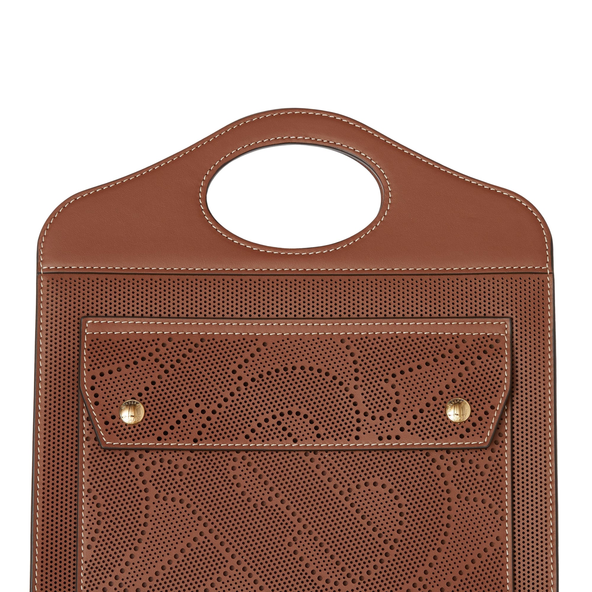 Mini sac Pocket en cuir perforé Monogram - Hâle