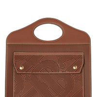 Mini sac pocket en cuir perforé monogram - Hâle
