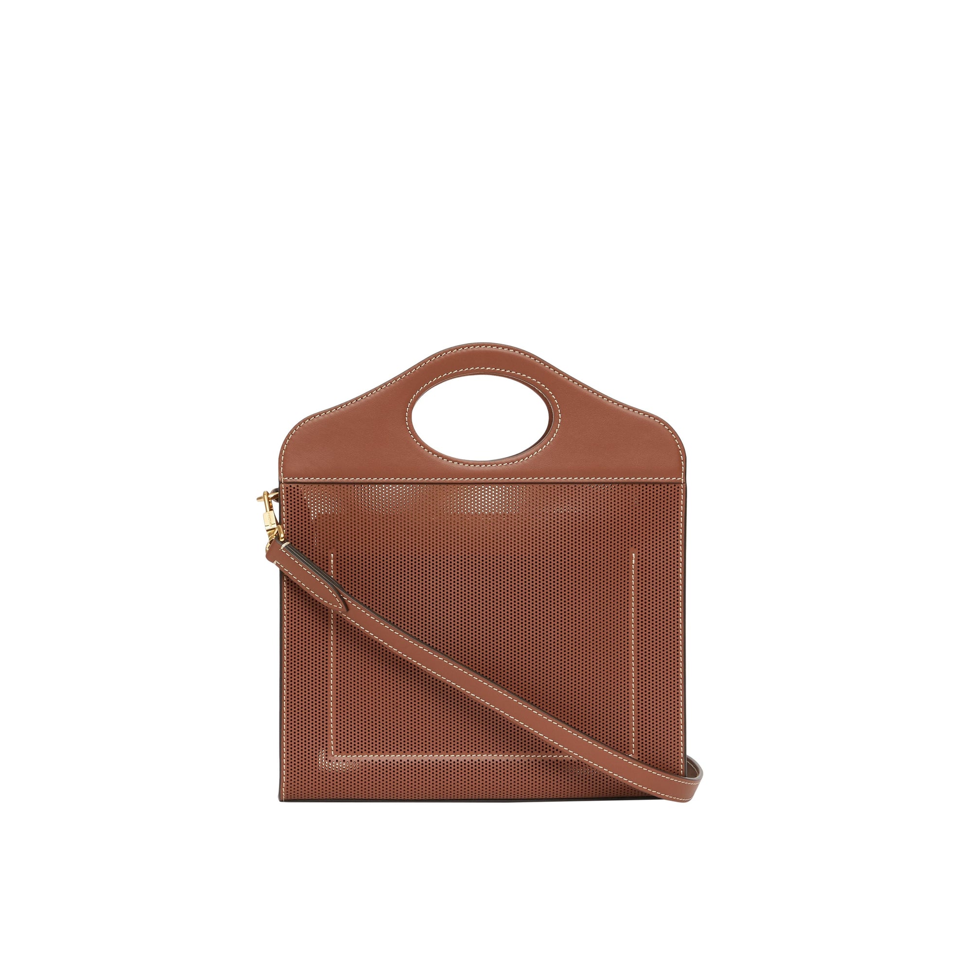 Mini sac Pocket en cuir perforé Monogram - Hâle