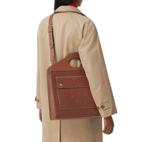 Sac Pocket moyen en cuir perforé Monogram - Hâle