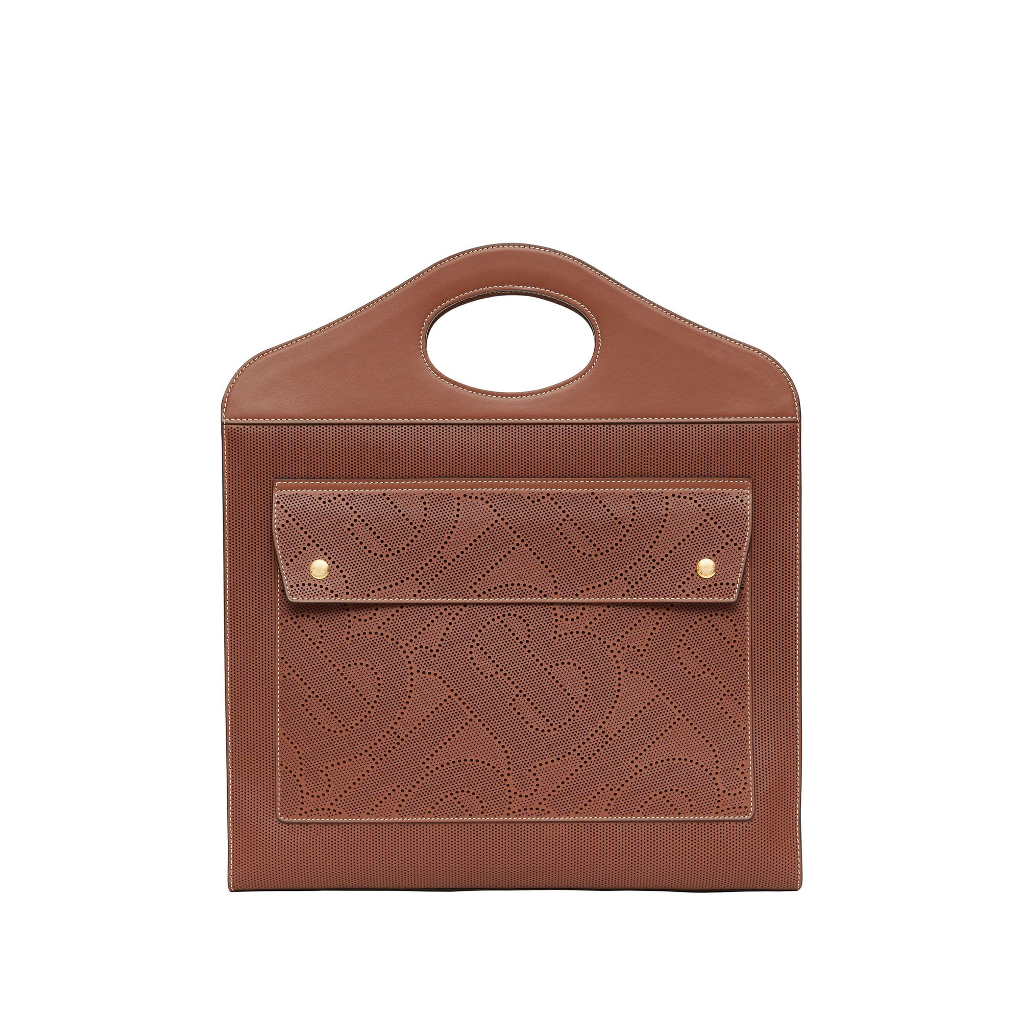 Sac Pocket moyen en cuir perforé Monogram - Hâle