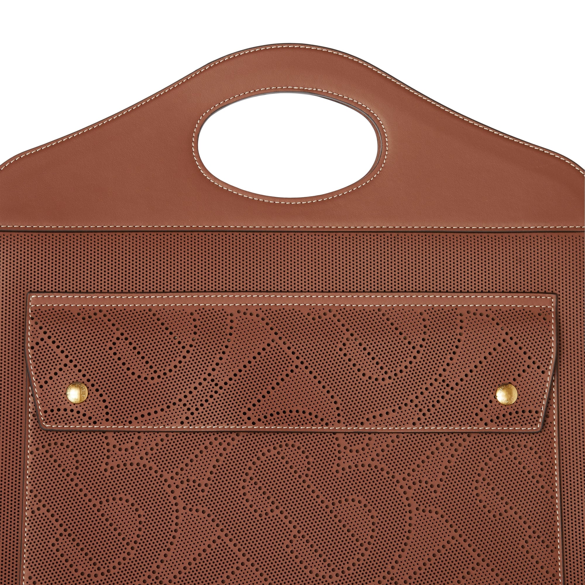 Sac Pocket moyen en cuir perforé Monogram - Hâle