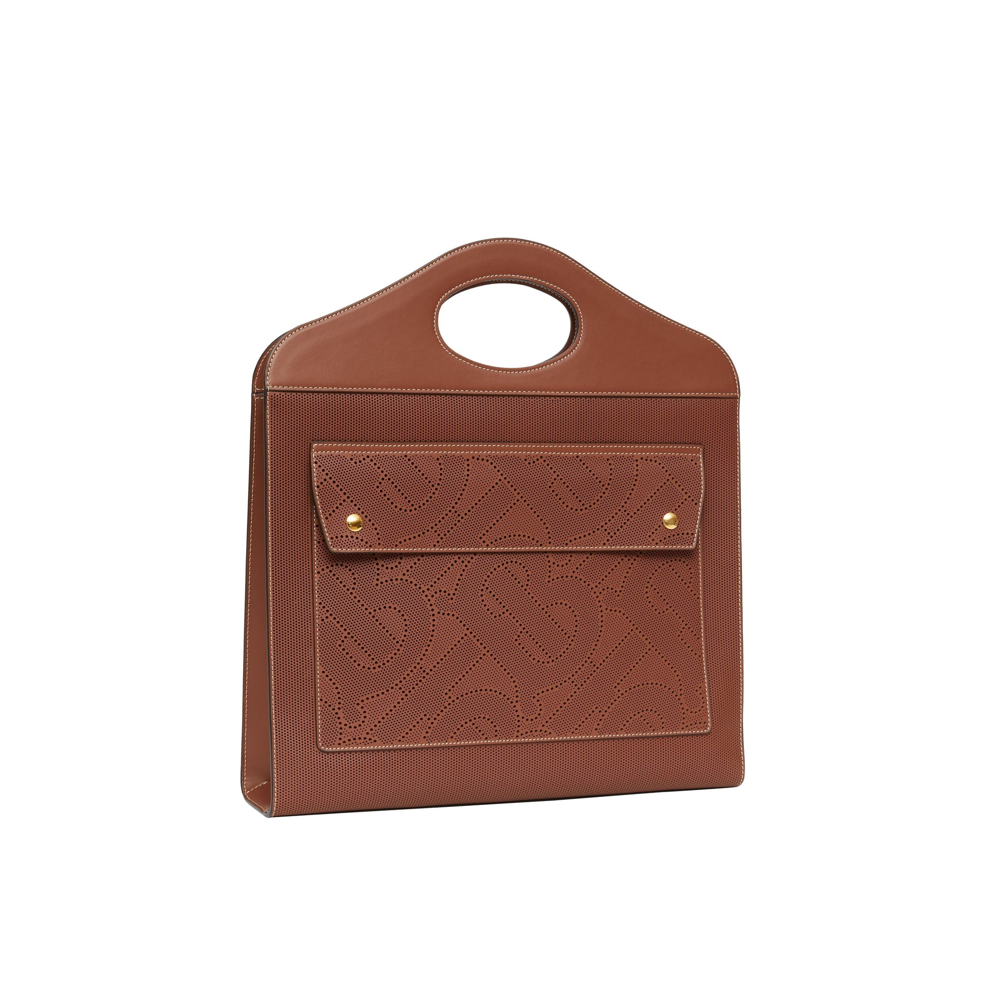 Sac pocket moyen en cuir perforé monogram - Hâle