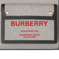 BLACK/BLACK/FIERYRED Mini sac Pocket en toile et cuir bicolore