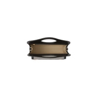 Mini sac pocket en toile et cuir bicolore - Noir & rouge vif
