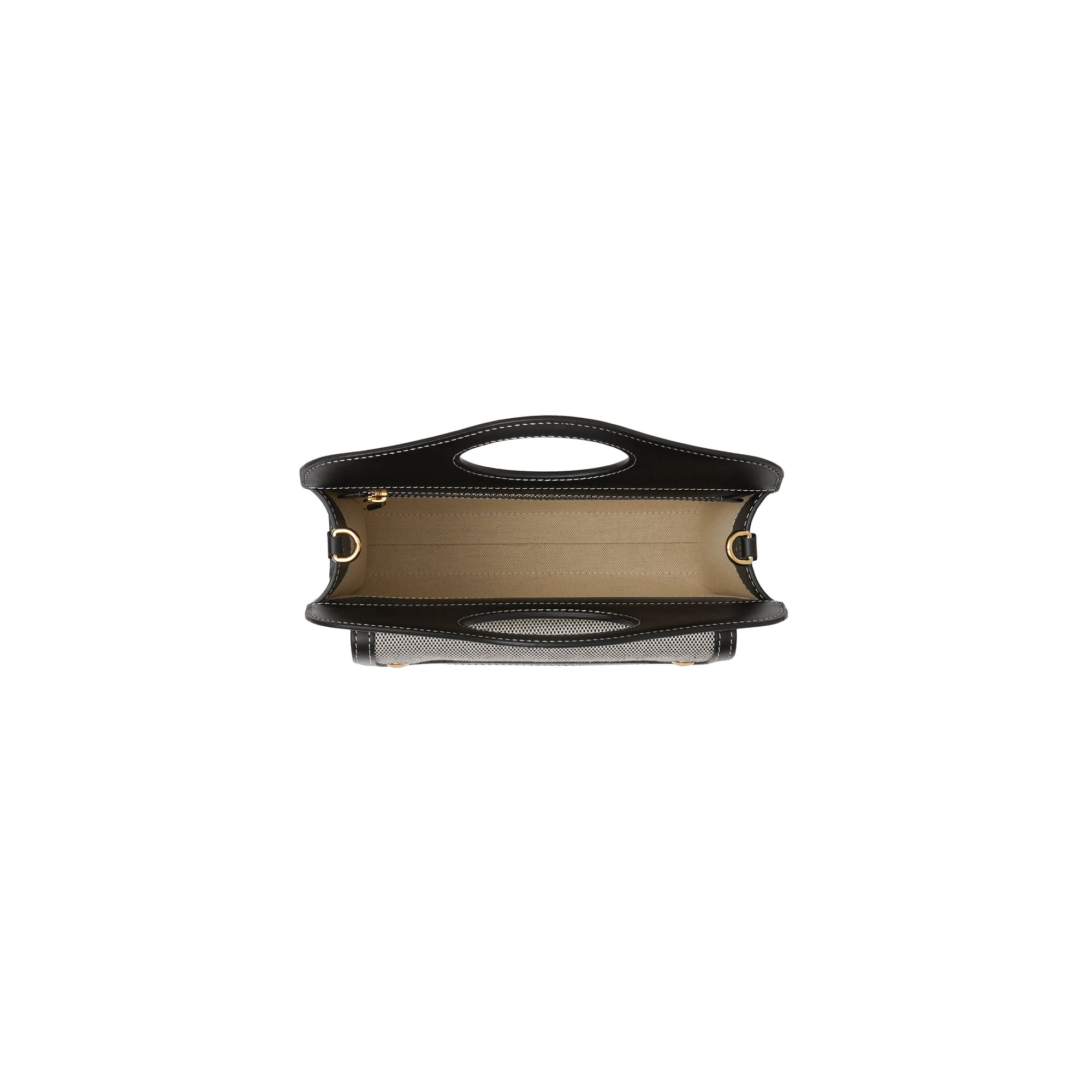 Mini sac pocket en toile et cuir bicolore - Noir & rouge vif