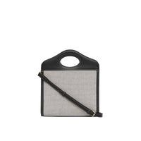 BLACK/BLACK/FIERYRED Mini sac Pocket en toile et cuir bicolore