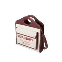 Sac Pocket moyen en toile et cuir bicolore - Naturel & Grenat