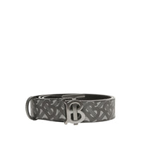 Ceinture en toile écologique et cuir Monogram - Anthracite & Noir