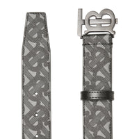 Ceinture en toile écologique et cuir Monogram - Anthracite & Noir