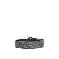 Ceinture en toile écologique et cuir Monogram - Anthracite & Noir