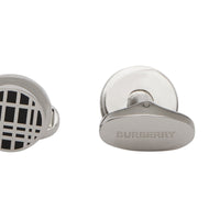 PALLADIO/BLACK Boutons de manchette plaqués palladium avec check