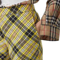 MARIGOLD YELLOW CHK Pantalon tailleur 7/8 en laine technique check