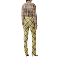 MARIGOLD YELLOW CHK Pantalon tailleur 7/8 en laine technique check