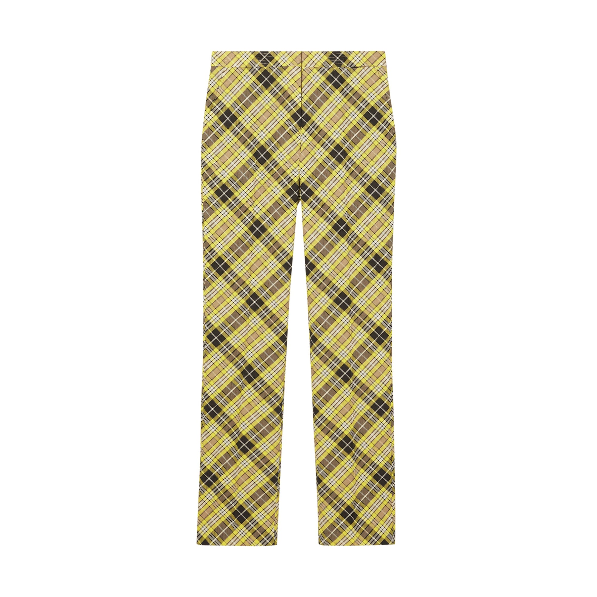 MARIGOLD YELLOW CHK Pantalon tailleur 7/8 en laine technique check