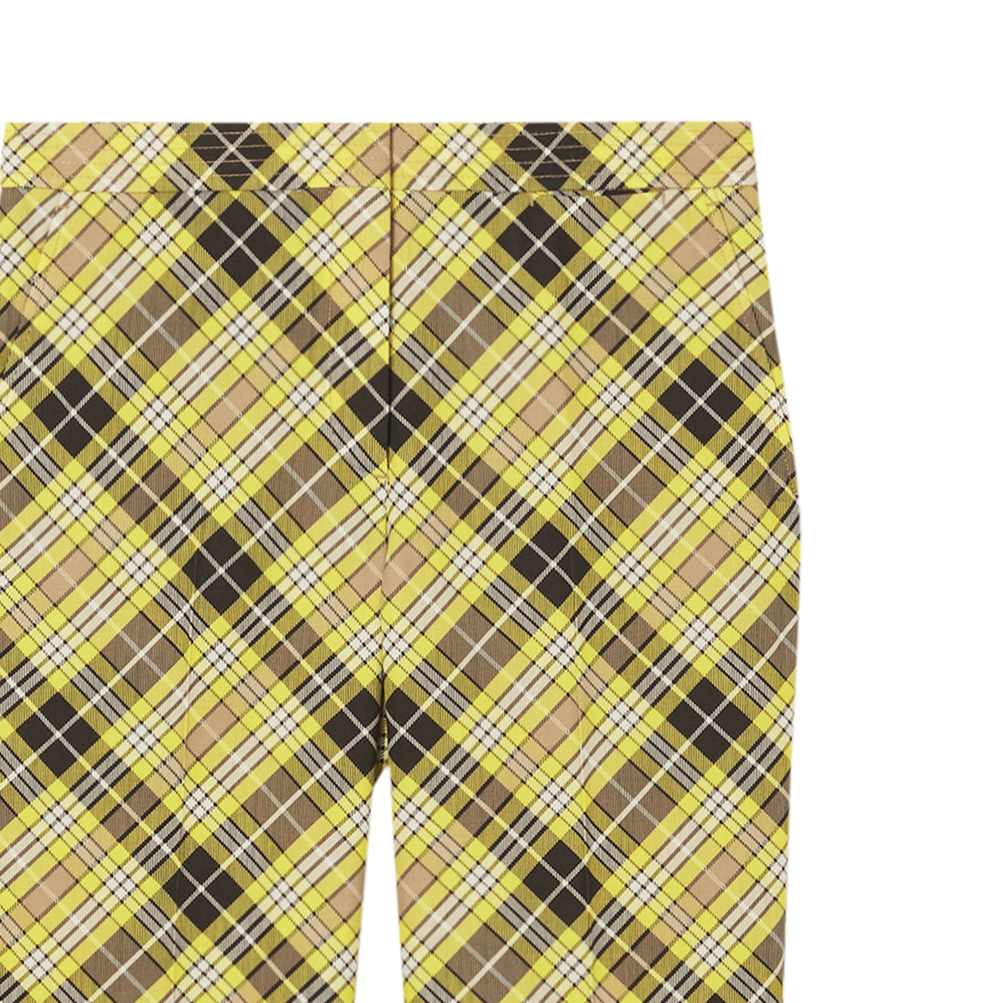 MARIGOLD YELLOW CHK Pantalon tailleur 7/8 en laine technique check