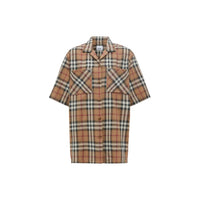 Chemise de bowling en sergé de coton check ombré - Bouleau brun