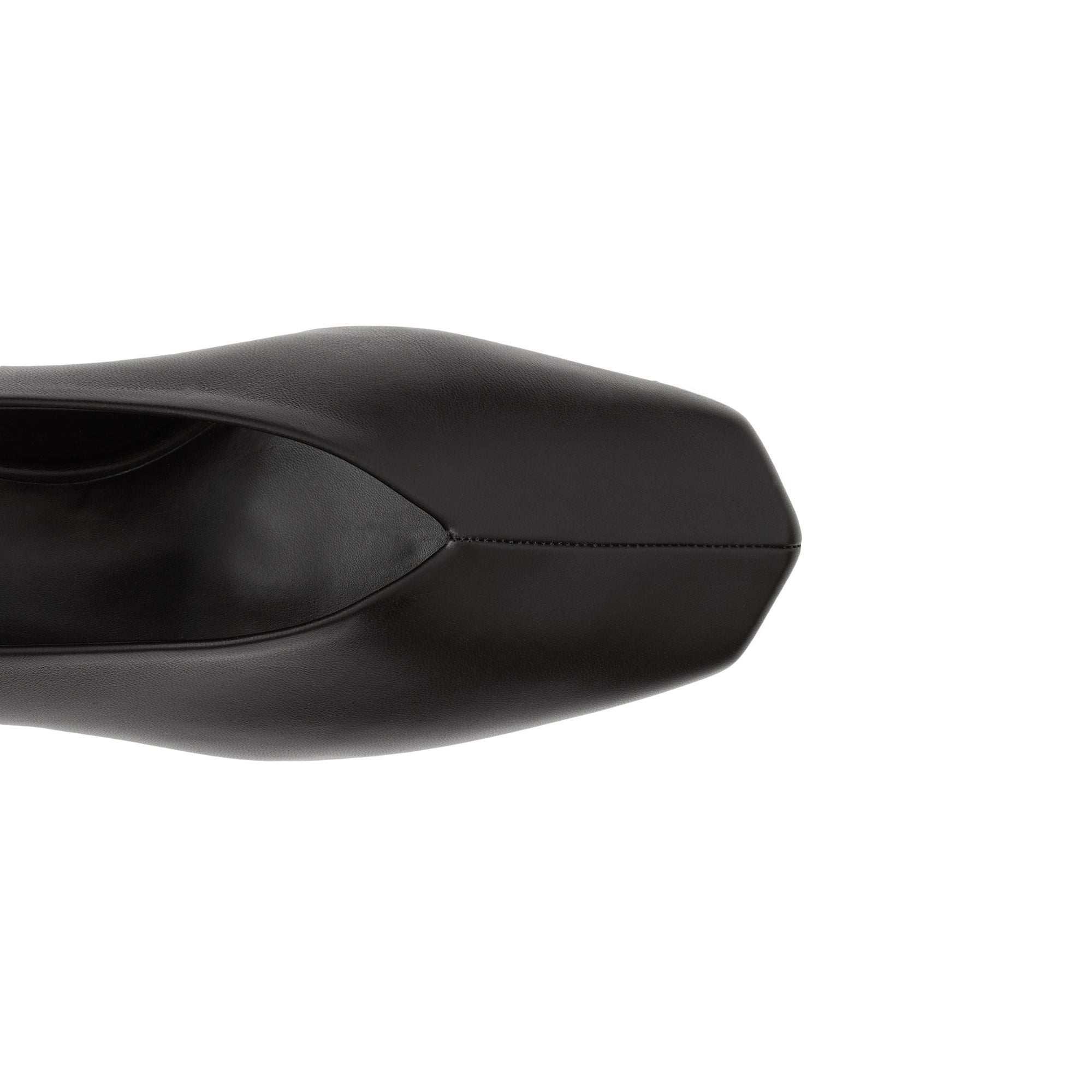 BLACK Escarpins sculpturaux à talon kitten heel en cuir d'agneau