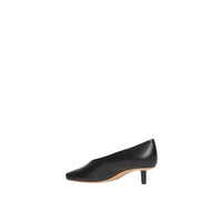 BLACK Escarpins sculpturaux à talon kitten heel en cuir d'agneau