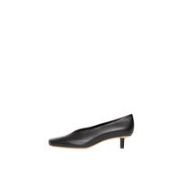 BLACK Escarpins sculpturaux à talon kitten heel en cuir d'agneau