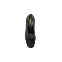 BLACK Escarpins sculpturaux à talon kitten heel en cuir d'agneau