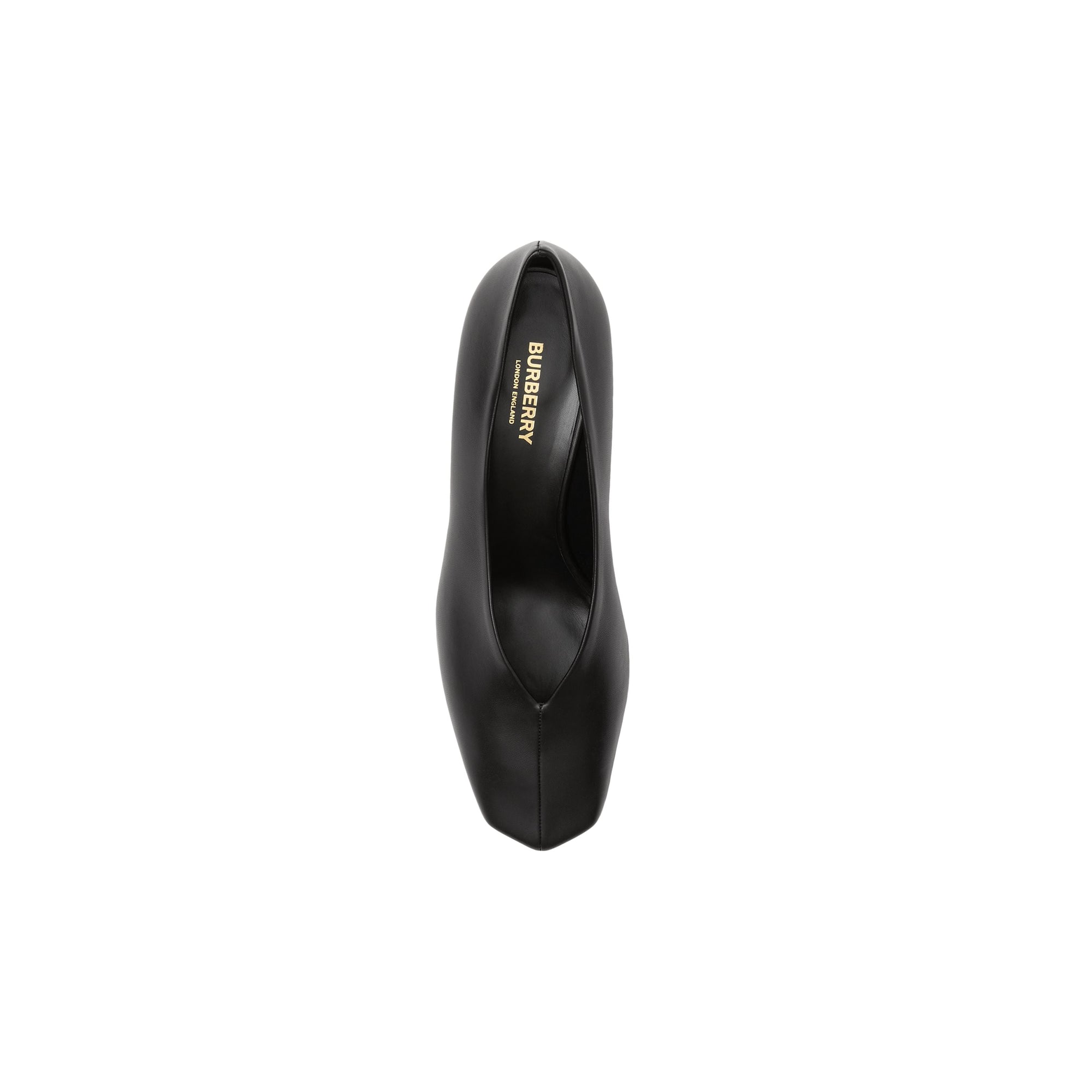 BLACK Escarpins sculpturaux à talon kitten heel en cuir d'agneau