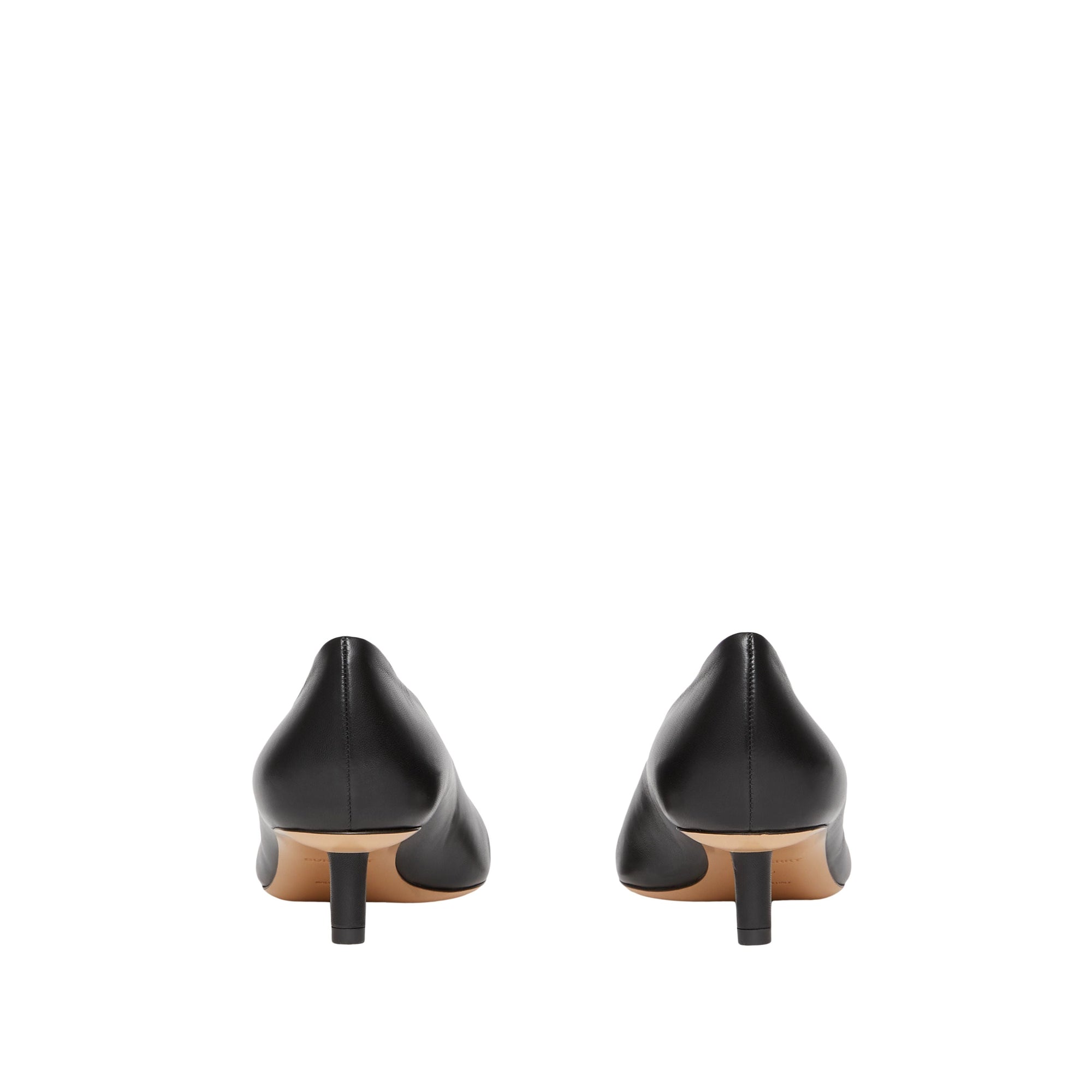 BLACK Escarpins sculpturaux à talon kitten heel en cuir d'agneau