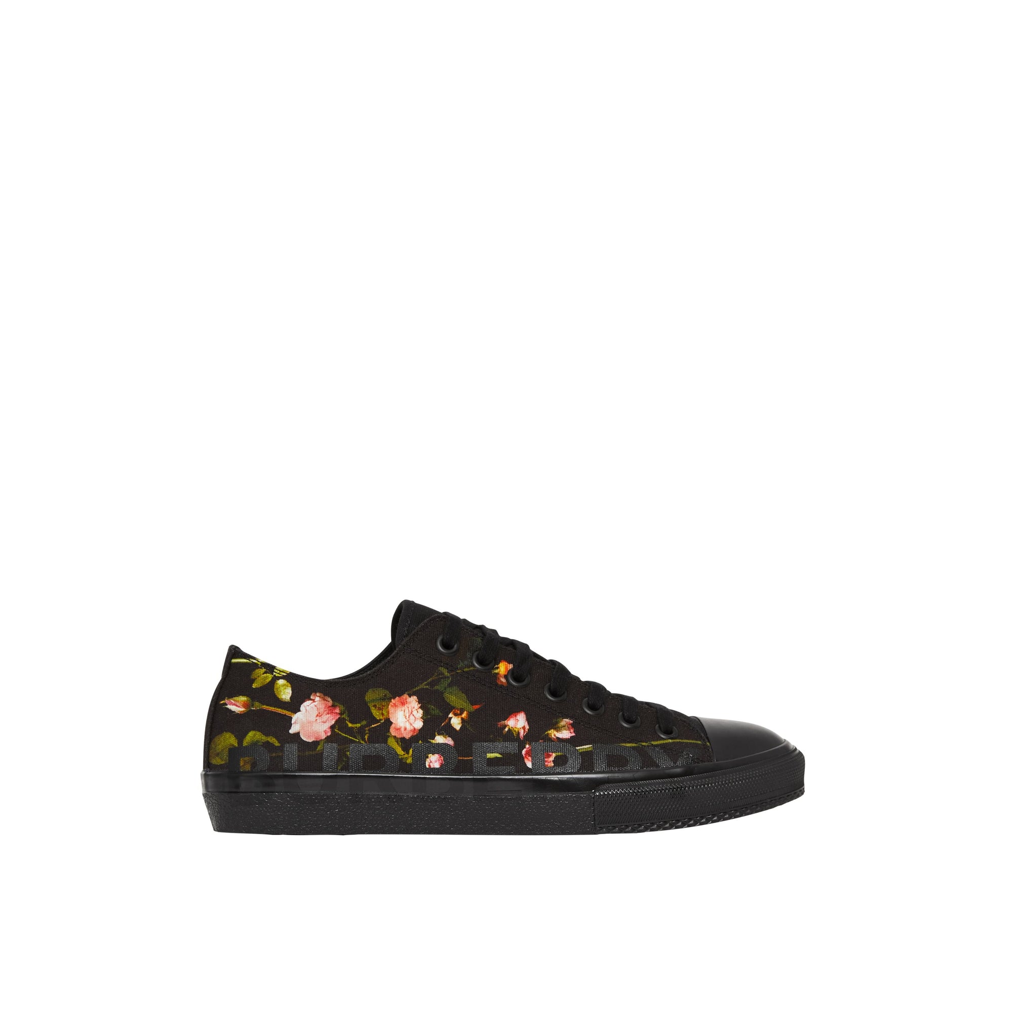 BLACK Sneakers en toile de coton à imprimé roses