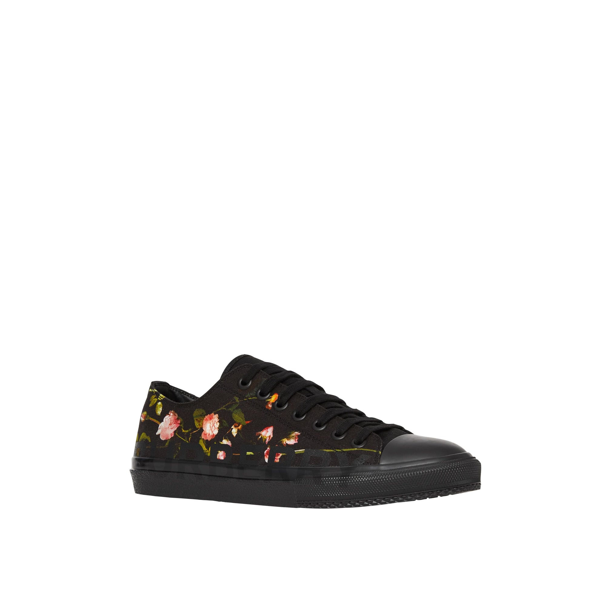 BLACK Sneakers en toile de coton à imprimé roses
