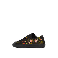 BLACK Sneakers en toile de coton à imprimé roses